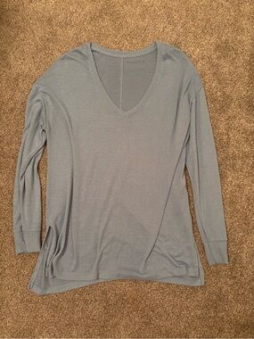 Abercrombie & Fitch Dusty Blue V-Neck Long Sleeve Top